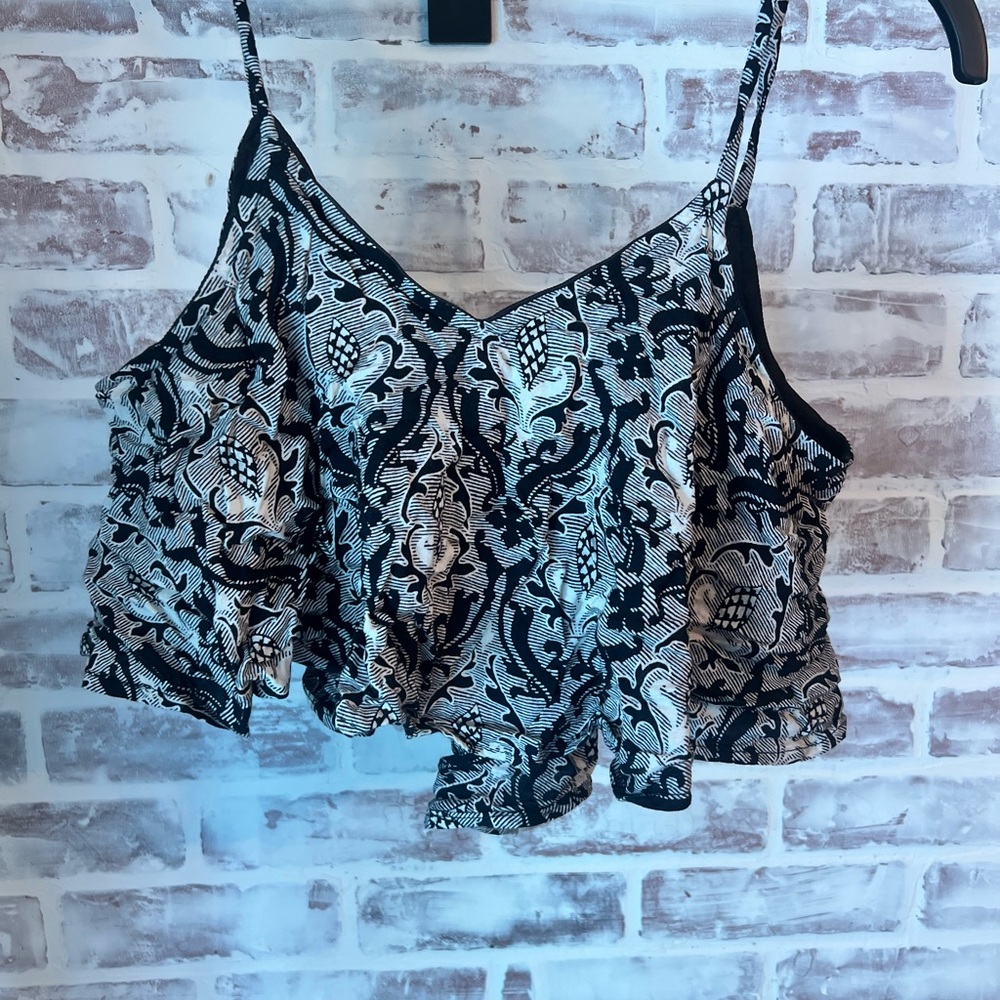 Black and Cream Floral Camisole